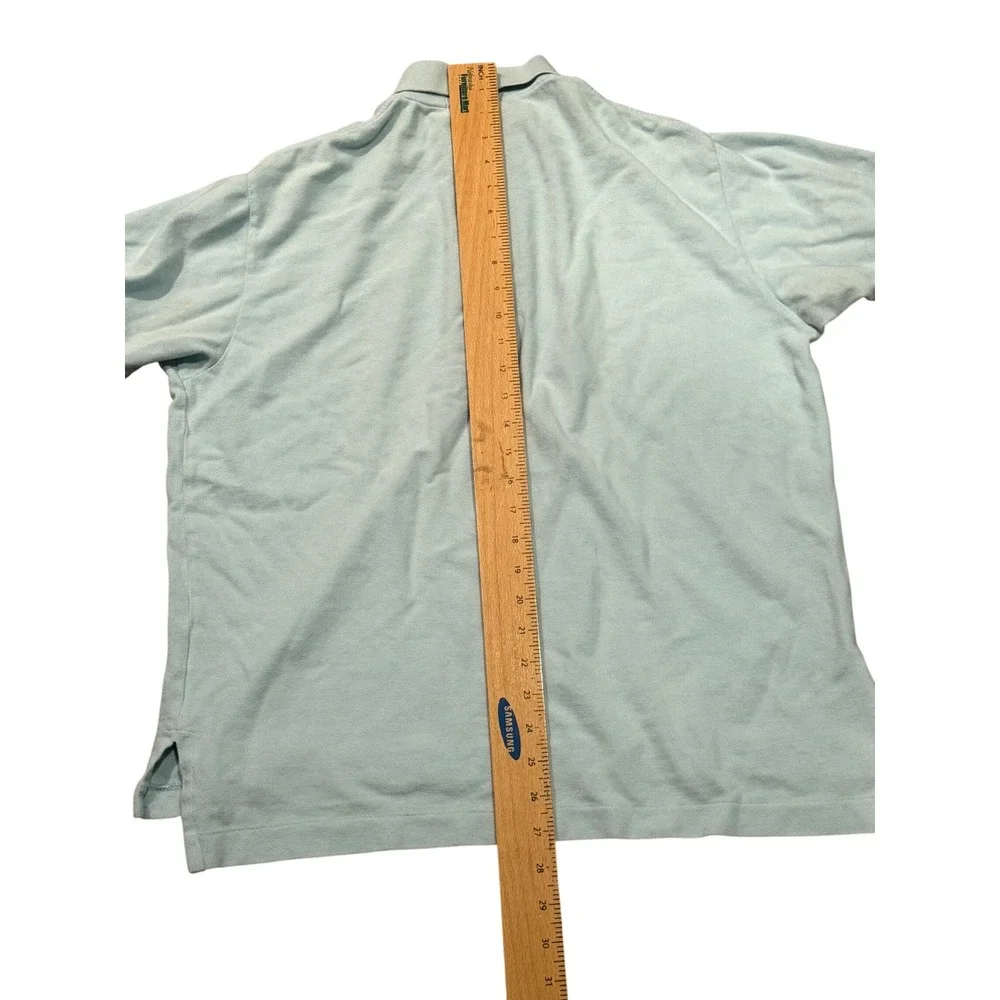 Polo Ralph Lauren Mens Large Light Blue Short Sleeve Pique Polo Shirt Cotton - Picture 4 of 5